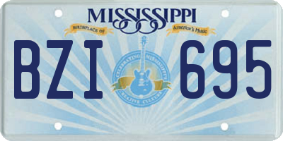 MS license plate BZI695