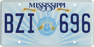 MS license plate BZI696