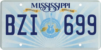 MS license plate BZI699