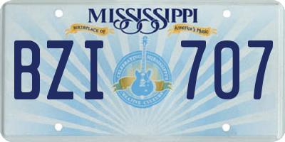 MS license plate BZI707