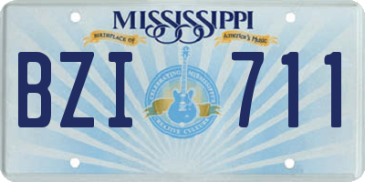 MS license plate BZI711