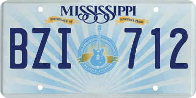 MS license plate BZI712