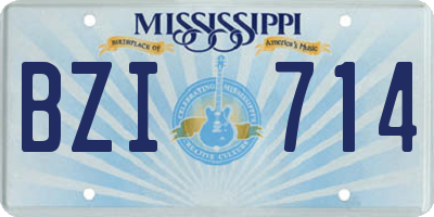 MS license plate BZI714