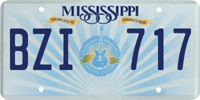 MS license plate BZI717