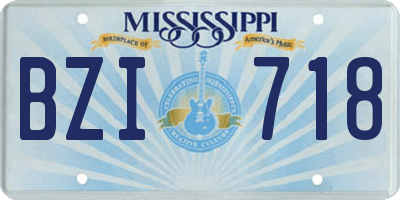 MS license plate BZI718