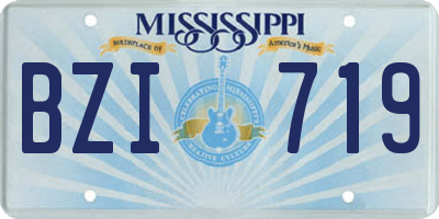 MS license plate BZI719