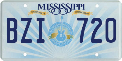 MS license plate BZI720