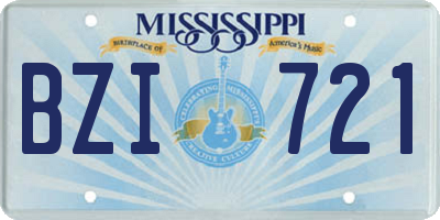 MS license plate BZI721