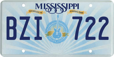 MS license plate BZI722