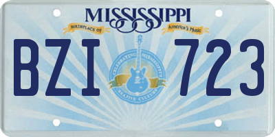 MS license plate BZI723
