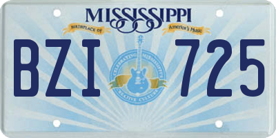 MS license plate BZI725