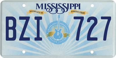 MS license plate BZI727