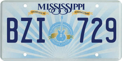 MS license plate BZI729