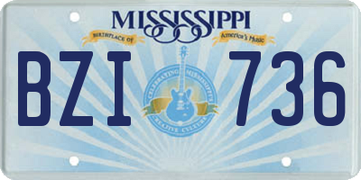 MS license plate BZI736