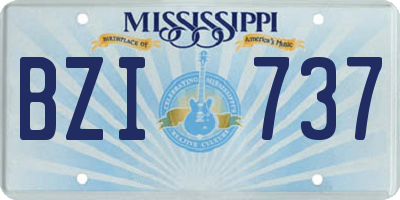 MS license plate BZI737