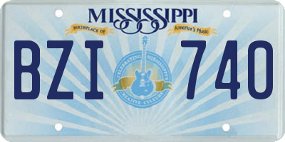 MS license plate BZI740