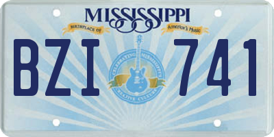 MS license plate BZI741