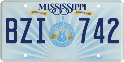 MS license plate BZI742