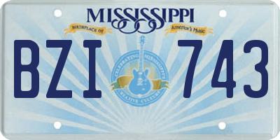 MS license plate BZI743