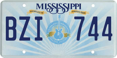 MS license plate BZI744
