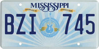 MS license plate BZI745