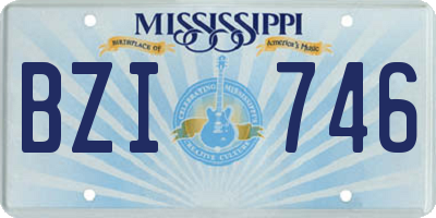 MS license plate BZI746