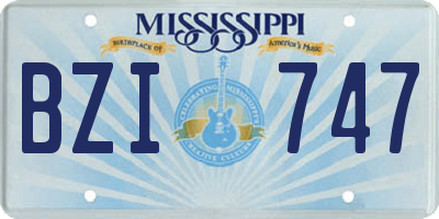 MS license plate BZI747
