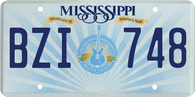MS license plate BZI748