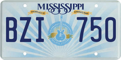 MS license plate BZI750