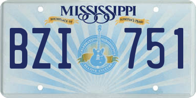 MS license plate BZI751