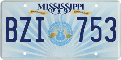 MS license plate BZI753