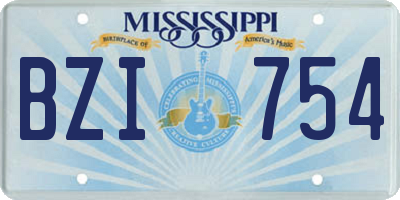 MS license plate BZI754