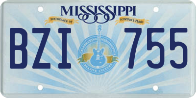MS license plate BZI755