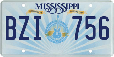 MS license plate BZI756