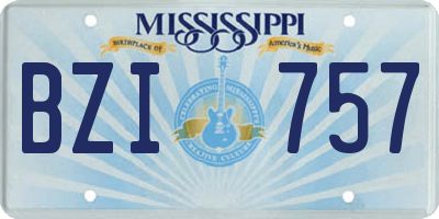 MS license plate BZI757