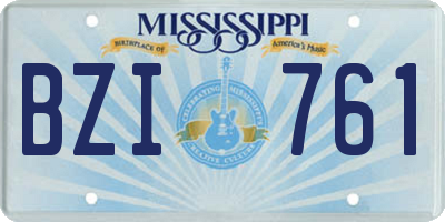 MS license plate BZI761