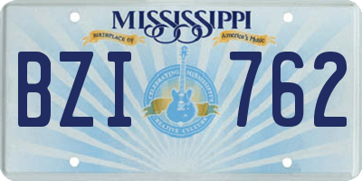 MS license plate BZI762