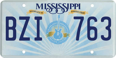 MS license plate BZI763