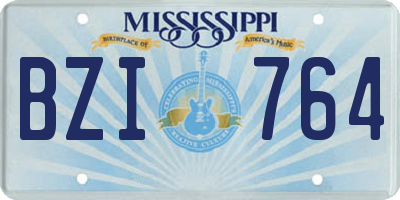 MS license plate BZI764