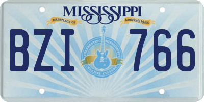 MS license plate BZI766