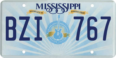 MS license plate BZI767
