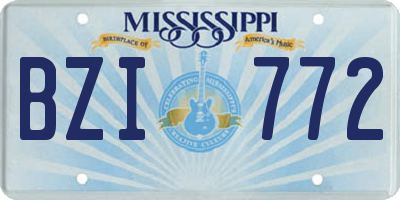 MS license plate BZI772