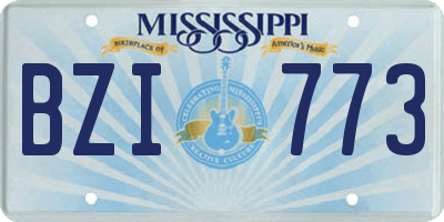 MS license plate BZI773