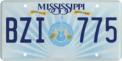 MS license plate BZI775