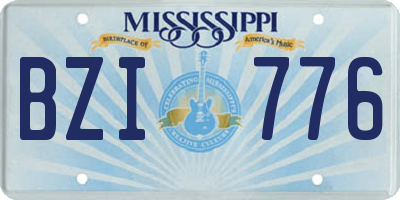 MS license plate BZI776