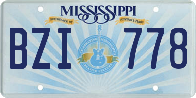 MS license plate BZI778
