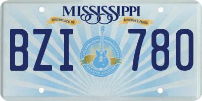 MS license plate BZI780