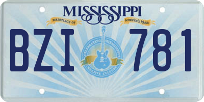 MS license plate BZI781