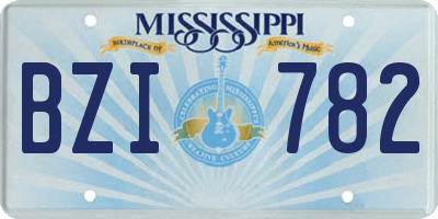 MS license plate BZI782