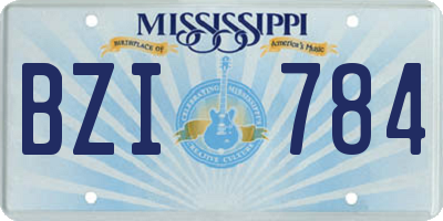 MS license plate BZI784